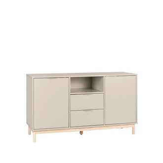 Klast Aparador bajo mdf lacado gris perla 150x78 cm