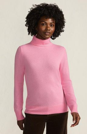 Lands End Cashmere Turtleneck Sweater in Seaside Pink at Nordstrom, Size X-Large