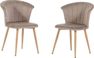Siediti Fuori e Dentro Pareja 2 sillas terciopelo patas metal t&oacute;rtola/efecto madera