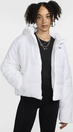 Nike Womens Nike Sportswear Classic Puffer Therma-FIT Loose Hooded Jacket in White | FZ5899-100