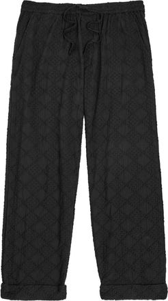 SMR Days Malibu Embroidered Cotton Cropped Trousers - Black - Xxl