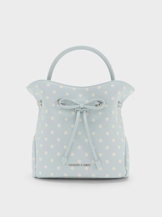 Charles & Keith Hazel Polka-Dot Bow Bucket Bag