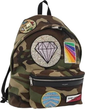Saint Laurent Pre-owned Backpacks, female, Green, Size: ONE SIZE Pre-owned Vintage Canvas Backpack