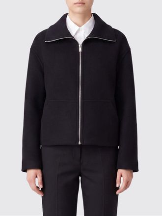 Semicouture Cappotto corto in lana vergine con collo alto e tasca a marsupio