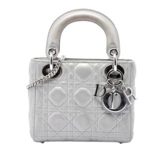 Dior Pre-owned Lady Dior - Dames - Pre-owned - Grijs - Maat: ONE Size Leer