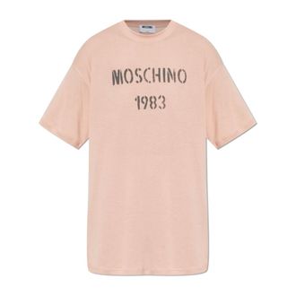 Moschino T-Shirts, female, Pink, Size: M Oversize T-shirt