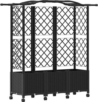 vidaXL Cama Elevada Con Trellis Y Techo Negro 163 X 40 X 144 Cm Pp Vidaxl