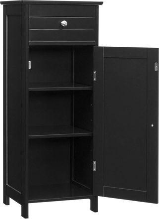 Costway Mueble De Pie Para Ba&ntilde;o Organizador Madera Con Caj&oacute;n Mueble Aparador Lateral Almacenamiento (negro) - Costway