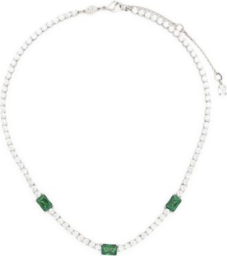 Swarovski Matrix Tennis necklace - women - Brass/Crystal - M - Silver