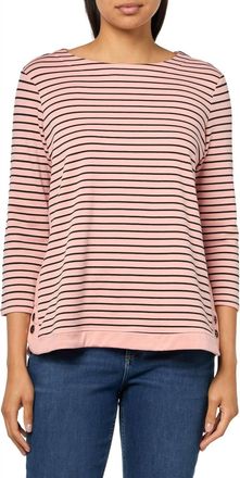 Multiples Three Quarter Sleeves Striped Blouse In Blush
