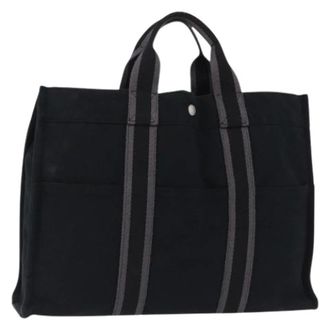 Herm&egrave;s Bolso Tote de Lona Vintage Pre-owned - Pre-owned - Mujer - Negro - ONE SIZE