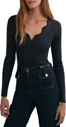 Reiss Lara V-Neck Knit Top in Navy at Nordstrom Rack, Size Medium