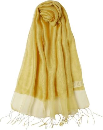 Marella Stola van zijdemix - Dames - Accessoires - Geel - Maat: ONE Size Zijde