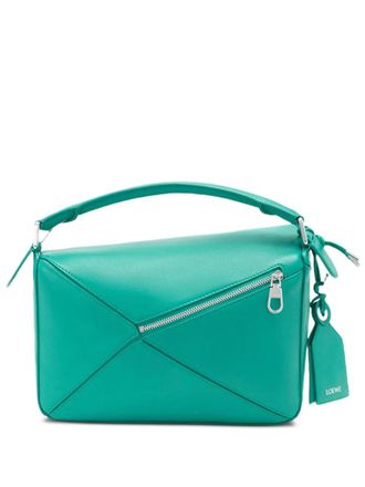 Loewe Soft Puzzle geometric leather tote bag - women - Lambskin/Lambskin - OS - Blue