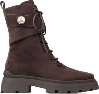 Jimmy Choo London 45 mm Noemi combat boots met veters - Bruin