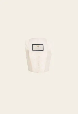 Agua Bendita Cornalina Playa Cropped Top in Ivory at Nordstrom, Size Small