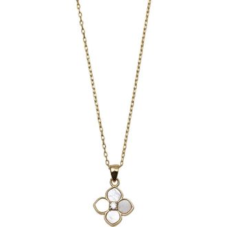 Argento Vivo Mother-of-Pearl Flower Pendant Necklace in Gold at Nordstrom