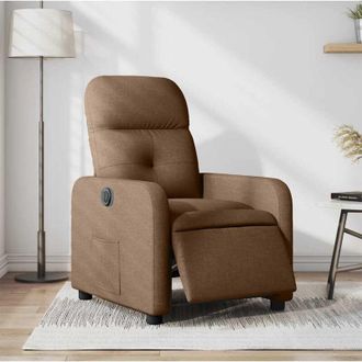 vidaXL Sill&oacute;n Reclinable El&eacute;ctrico De Tela Marr&oacute;n Vidaxl