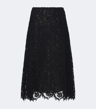 Fendi Silk lace midi skirt