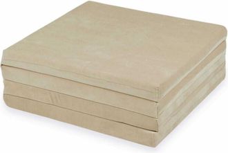 OEM Alfombra De Juego Infantil 120x120cm, Cuadrada, Plegable, Terciopelo Suave, Beige