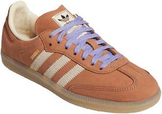 adidas Gender Inclusive Samba OG Sneaker in Clay Strata/vanilla/purple at Nordstrom, Size 10.5