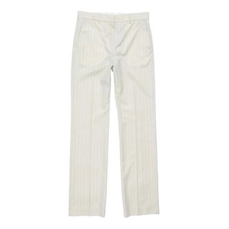 Acne Studios Straight Trousers, female, Beige, Size: M Wool Pinstripe Trousers