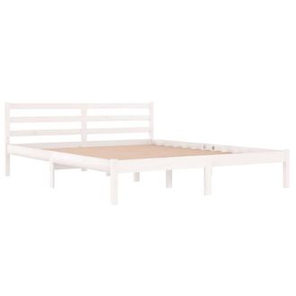 Berkfield Home Beautiful Day Bed Solid Wood Pine 160x200 cm King Size White