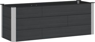 vidaXL Arriate Elevado Negro 150 X 50 X 54 Cm Wpc Y Aluminio Vidaxl