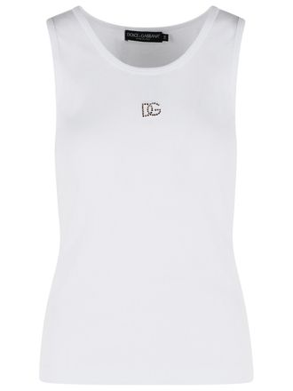 Dolce & Gabbana Wei&szlig;es Tanktop aus Textilglasmischung