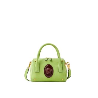 Versace Roomy Small Suede Boston Bag - female - Versace - Handbags - Green - ONE SIZE - Bags
