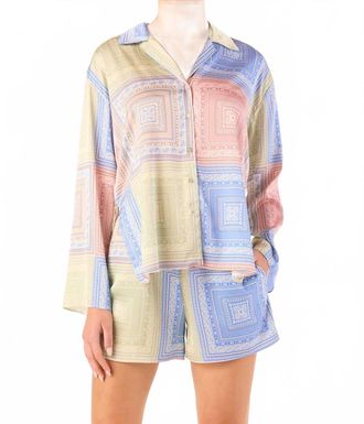 Misa Isme Draped Fit Top In Patel Tiles