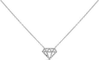 House of Brilliance Sterling Silver 1/6 Cttw Diamond Shaped Diamond Pendant Necklace at Nordstrom