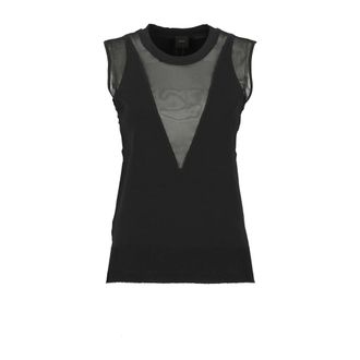 Pinko Pinko, Dames, Tops, Zwart, Maat: XS Viscose