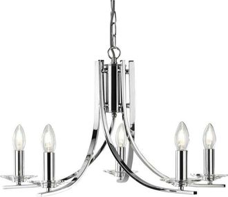 Searchlight Searchlight Ascona - 5 Light Multi Arm Ceiling Pendant Chrome, Glass Five, E14