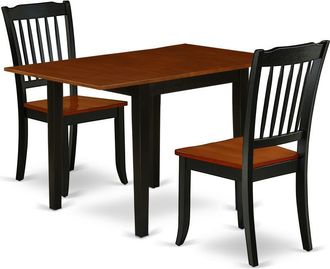 East West Furniture Dining Room Set Black & Cherry, NDDA3-BCH-W
