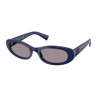 Miu Miu Ovale zonnebril - Dames - Accessoires - Blauw - Maat: 54 MM