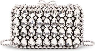 Self Portrait Satin Crystal Clutch Bag