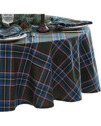 Elrene Stowe Tartan Holiday Plaid Oval Tablecloth