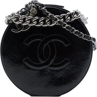 Chanel Pre-owned Patent Leather Satchel - Dames - Vintage Schoudertas - Zwart - ONE Size - Leer - Vintage