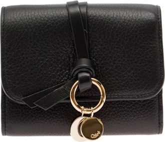 Chlo&eacute; Alphabet Tri-Fold Portemonnee - Dames - Portefeuilles - Zwart - ONE Size - Leer - Accessoires
