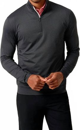 Johnnie-O Jamie 1/4 Zip Pullover Sweater In Black Seal