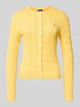 Polo Ralph Lauren Regular Fit Strickjacke aus reiner Baumwolle in GELB, Gr&ouml;&szlig;e XXL