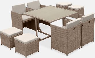 Sweeek Conjunto Mesa De Jard&iacute;n De Resina, 8 Plazas