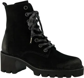 Paul Green Ellen Combat Boot in Black Soft Suede at Nordstrom, Size 10.5