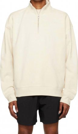 Museum of Peace and Quiet Wordmark Nylon Quarter Zip Sweatshirt In Bone