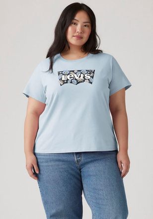 Levi's Plus T-Shirt LEVIS PLUS PL PERFECT TEE, Damen, Gr. XXXL (54/56), plus p2 bw floral fill country air, Single Jersey, Obermaterial: 100% Baumwolle, Shirts T-