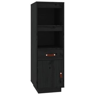 Berkfield Home Highboard Black 34x40x108, 5 cm Solid Wood Pine
