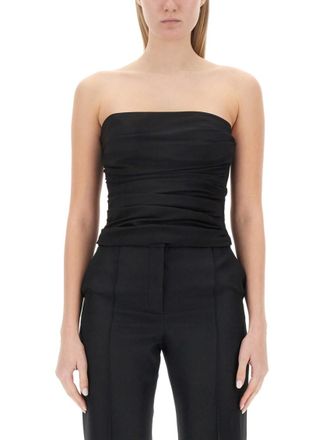 Moschino Black Solid Strapless Top