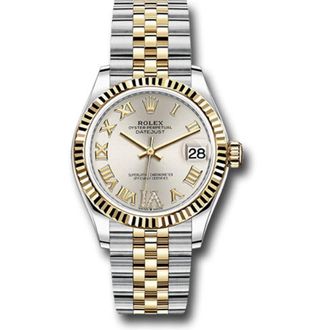 Rolex Pre-owned Rolex Datejust Diamond Silver Dial Ladies Watch 278273SRJ