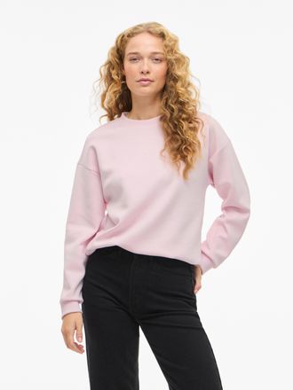 Vila Sweatshirt VILA VISANDY L/S SWEAT TOP - NOOS, Damen, Gr. L, cherry blossom, Sweatware, Obermaterial: 50% Viskose, 44% Polyester, 6% Elasthan, unifarbe